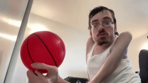 Ricky Berwick Holding Pickleball Size Ball Meme GIF