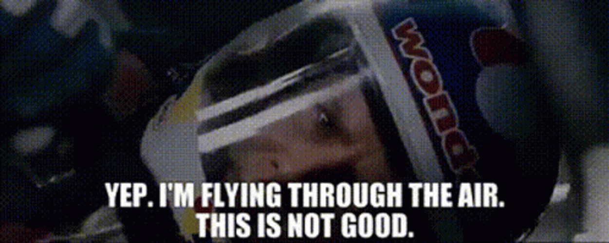 Ricky Bobby Flying Through The Air GIF