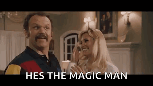 Ricky Bobby Magic Man John Reilley GIF