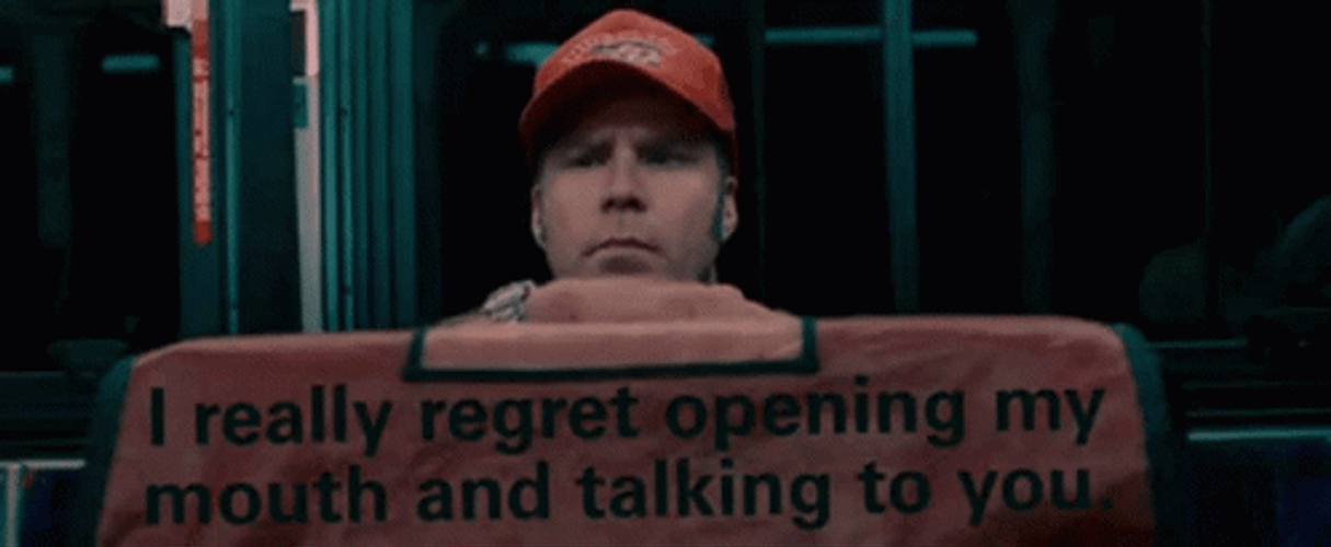 Ricky Bobby Wearing Placard Talladega Night GIF
