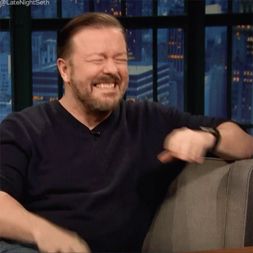 Ricky Gervais Laugh Out Loud GIF