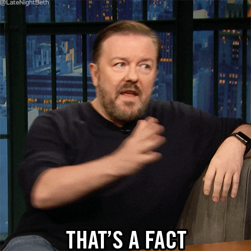 Ricky Gervais True Dat That's Fact GIF