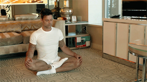 Ricky Martin Yoga Home Meditation GIF