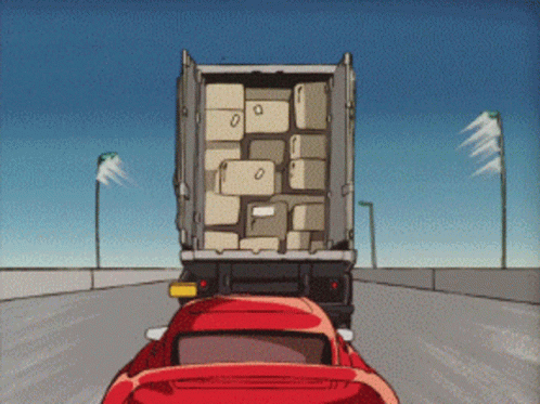 Riding Bean Car Chase Anime GIF