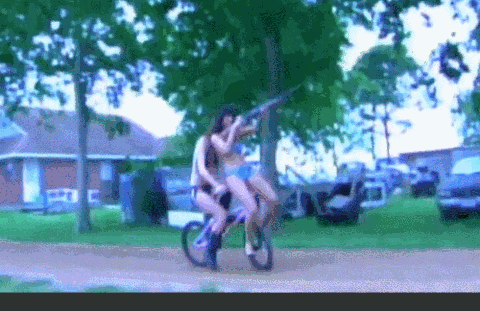 Riding Bicycle In Sexy Bikini Fail GIF