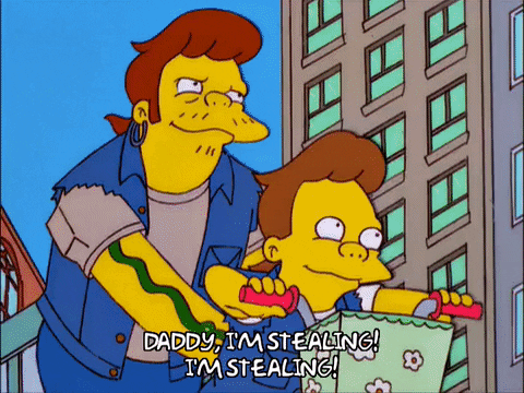 Riding Bike Stealing The Simpsons GIF