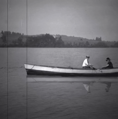 Riding The Canoe On Grayscale GIF