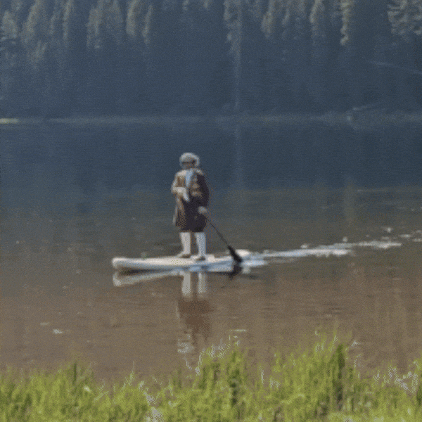 Riding The Canoe On Standing Position GIF