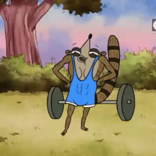 Rigby Exercising Regular Show GIF