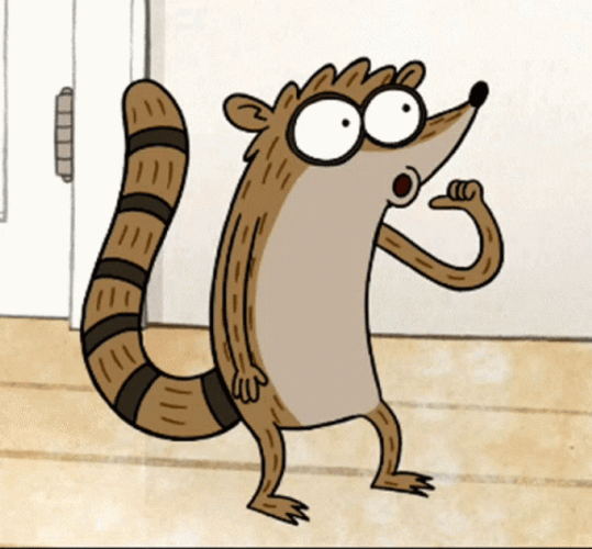 Rigby Tapping His Body Regular Show GIF