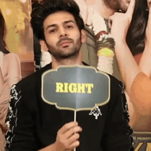 Indian Man Right Signage GIF