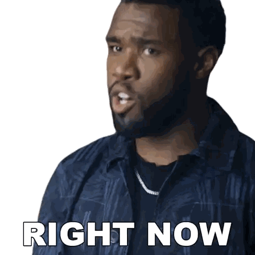 Right Now Text on Man's Face