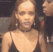 Rihanna Being Kissed GIF