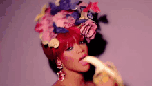 Rihanna Eating Banana GIF