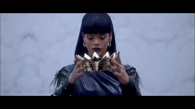 Rihanna Putting On Crown GIF
