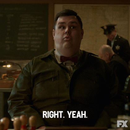 Riiight Chubby Guy Awkward Response GIF