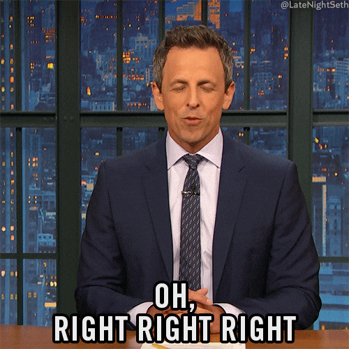 Riiight Seth Meyers Agreeing GIF