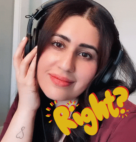 Riiiight Girl Wearing Headphones GIF
