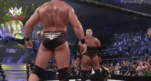 Rikishi Doing Savate Kick To Brock Lesnar GIF