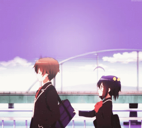 Rikka And Yuuta Walking Home GIF