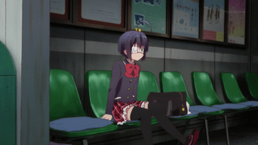 Rikka Takanashi Sitting Patiently GIF