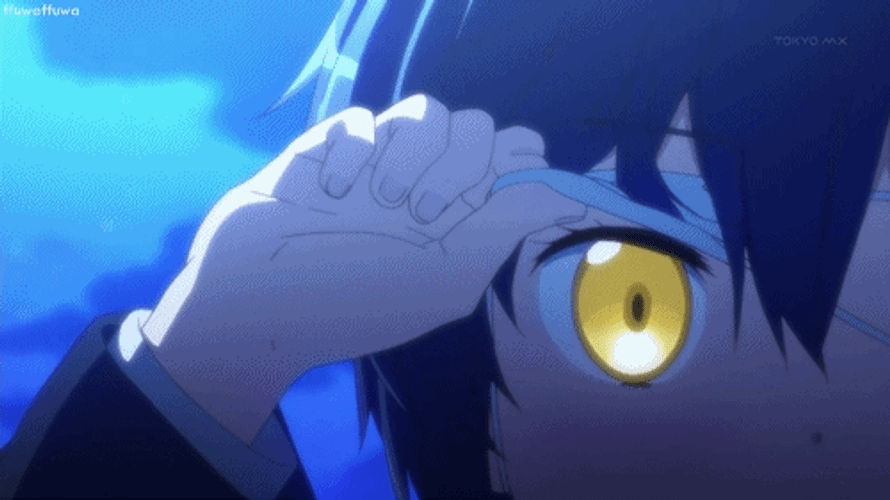 Rikka Takanashi Slowly Revealing Her Eye GIF