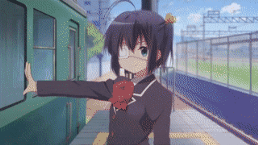 Rikka Takanashi Taking A Train GIF