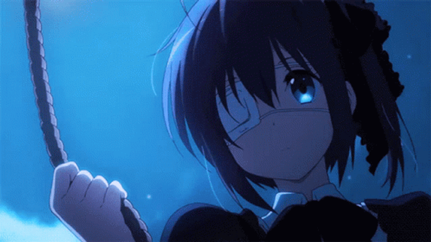 Rikka Takanashi Under Blue Sky On Anime GIF