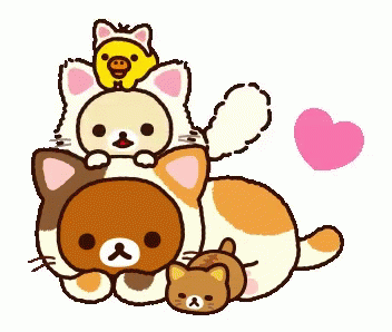 Rilakkuma And Friend Cat Outfit GIF