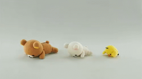 Rilakkuma Characters Flying On Floor GIF