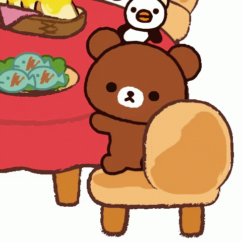 Rilakkuma Eating Dinner GIF