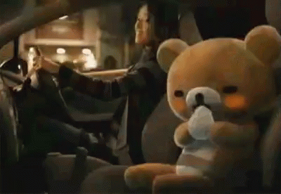Rilakkuma Eating In Car GIF