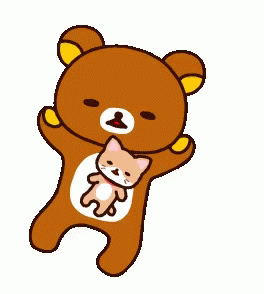 Rilakkuma Sleeping With Cat GIF