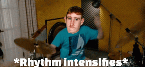 Man Rimshot Rhythm Intensifies GIF