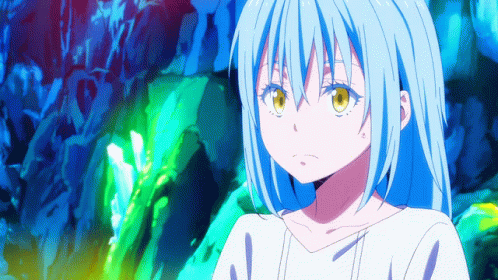 Rimuru Tempest Beside Green Glowing Crystal GIF