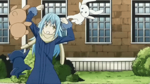 Rimuru Tempest Fighting Off Toys GIF