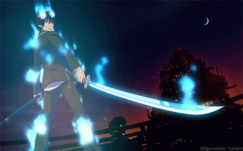 Rin Okumura The Hunter Blue Flame GIF
