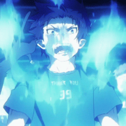 Rage Blue Fire Of Rin Okumura GIF