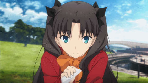 Rin Tohsaka Attempting To Wipe Shirou Emiya GIF