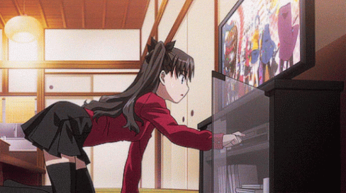Rin Tohsaka Confused Reading Book GIF