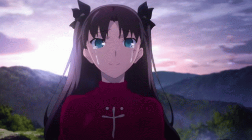 Rin Tohsaka Crying Thumbs Up GIF