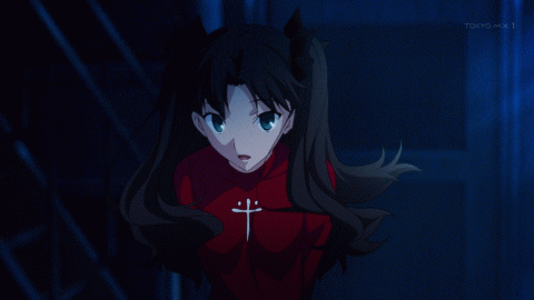 Rin Tohsaka Seriously Speaking While Moving GIF