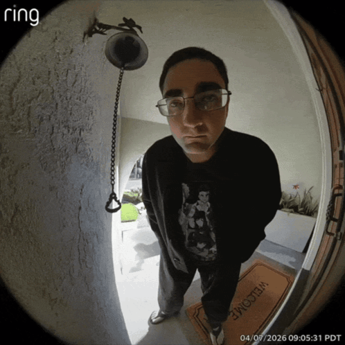 Ring Camera Man Standing in Front of Door