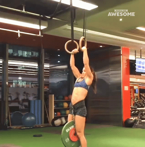 Ring Pull Ups And Lift GIF