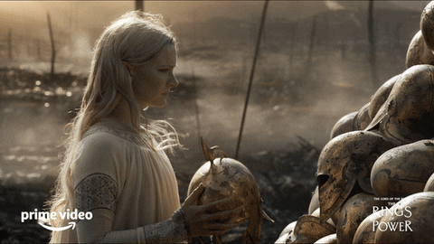 Rings Of Power Galadriel Skull Pile GIF