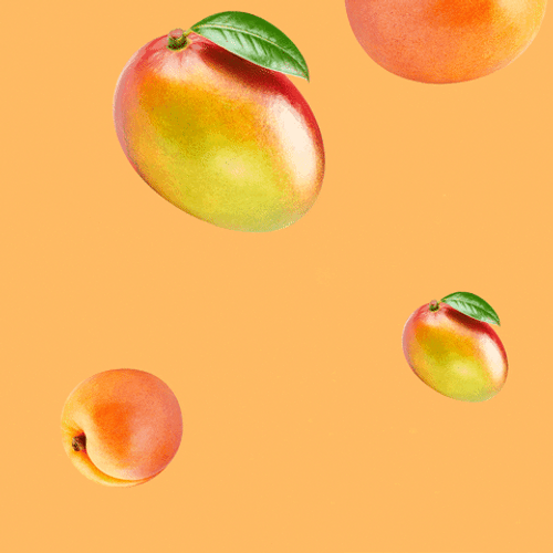 Ripe Mango Peaches Fruit Sweet Food Raining GIF