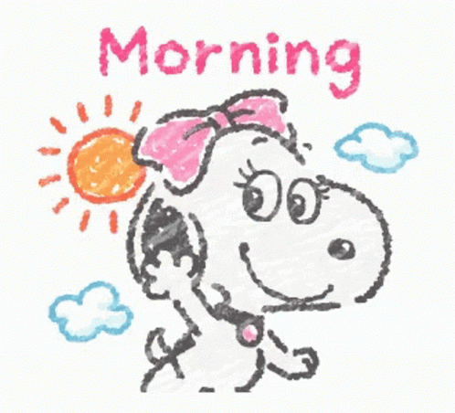 Rise And Shine Good Morning Snoopy Sketch GIF