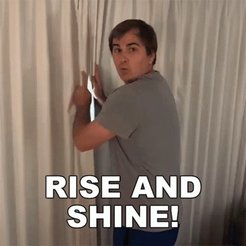 Rise And Shine Pulling Curtains Open GIF