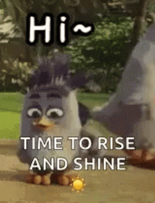 Rise And Shine Cartoon Bird Waving Hi GIF