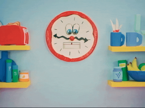 Rise And Shine Cartoon Wall Clock GIF